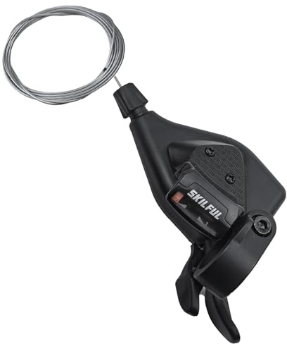 THALOUS Bicycle Gear Shift Lever Right 7 Speed Thumb Shifter with Gear Indicator for MTB Moutain Road Bike Tricycle