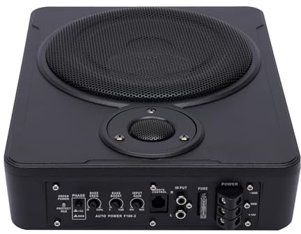Dofanqing Subwoofer attivo per auto, 200 W, alloggiamento in alluminio nero, protezione da surriscaldamento per auto, camion e jeep
