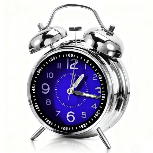 letcdfer 4 Super Loud Alarm Clock for Heavy Sleepers, Alarm Clock for Heavy Sleepers With Twin Bell, alarm clocks for heavy sleepers for Bedroom, Bedside, Office or Kitchen
