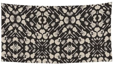 Cartel de fiesta con estampado de guitarra, decoración de Halloween, Navidad, al aire libre, letrero colgante duradero para fiestas y reuniones