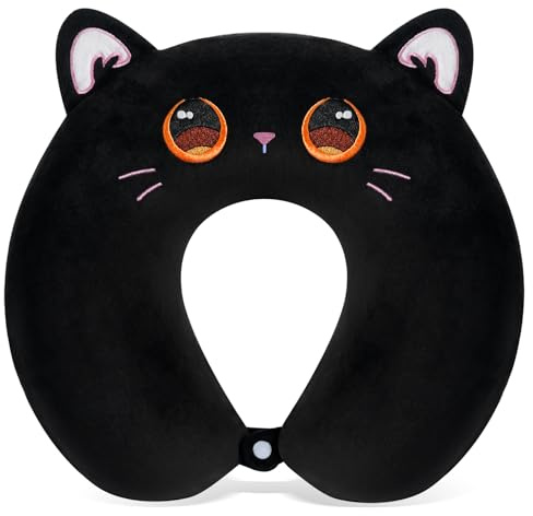 Zepphi Almohada de Viaje para Niños, Almohada Cuello Viscoelastica de Espuma Memoria, Cojin de Viaje Cuello, Almohada Cervical, Linda Cuello Avion Niños para Avión Tren Coche Viajando
