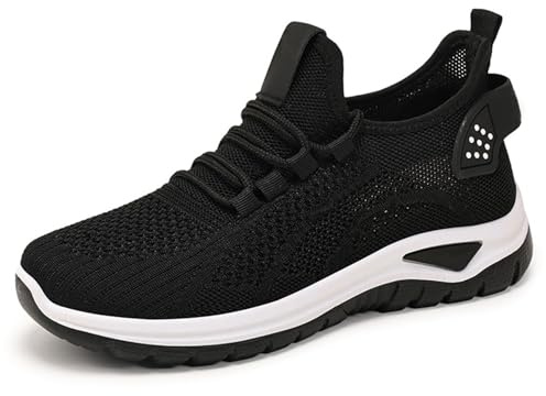 Gym skor dam sportskor gym slip-skor andas joggingskor halkfria promenadskor mesh ortopediska skor mjuk sula sneakers för breda fötter slip on sneakers