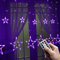LED Star Window Curtain Lights, Christmas Decorations Lights Indoor,12 Stars 138 LED String Lights,USB 8 Modes Xmas Lights for Wedding Party Garden Outdoor -Purple