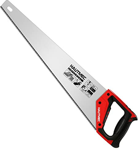 HAUTMEC 50,8 cm Sega a mano professionale per segare, tagliare, giardinaggio, potatura e taglio di legno, cartongesso, tubi di plastica e altro, comoda impugnatura ergonomica antiscivolo HT0025-SA