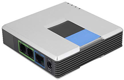 Gateway VoIP, 2 porte PAP2T Adattatore per telefono Internet Protocollo SIP V2 Cavo RJ45 con cavo di rete per rete a banda larga, router, gateway, telefono ordinario(EU)