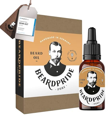 BEARDPRIDE Bio Bartöl Herren I Original Bart Öl aus dem Barbershop I Bartpflege Öl für weichen Bart I 100% naturreines Bartwuchsöl I Beard Oil men