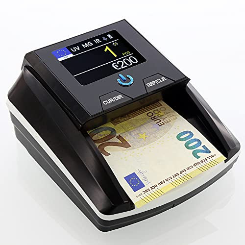 Monepass D8X Falschgeld-Detektor Euro mit 8 Erkennungssystemen und 100% Zuverlässigkeit (EZB Tests) und Batterie im Lieferumfang enthalten