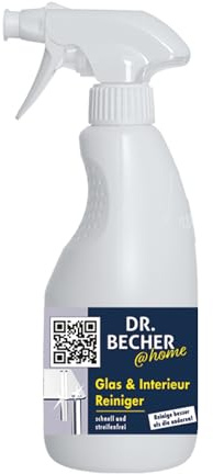 DR.BECHER @home Glas & Interieur Reiniger - Streifenfreier, brillanter Glanz auf allen wasserfesten und alkoholbeständigen Oberflächen - Ideal für Glas, Spiegel und Kunststoffflächen 500ml