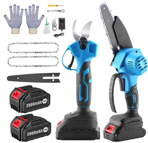 Tijeras De Podar, Tijeras De Podar Electricas, Kit Motosierra Bateria, 2 BateríAs De 48v 2000mah, Viene Con Cadena Y Tijeras.