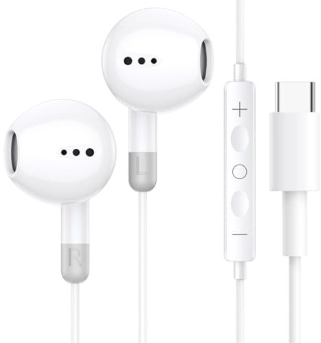 Écouteurs USB C pour iPhone 15 16, Intra Écouteurs Filaire USB C Casque Audio Type C avec Micro et contrôle du Volume pour Samsung Galaxy S24 S23 S22 S21 FE S20 A55 A54/Google Pixel/iPad Pro/Air/10