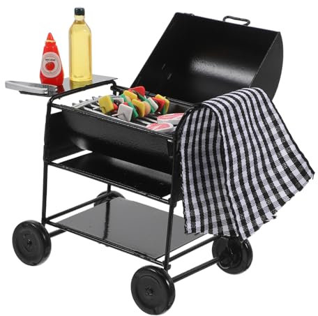 Sosoport 1 Satz Mini-Grill kreativ Dollhouse playmobile Realistischer Grill für Puppenhaus Mini Grill für Miniaturgarten Szenenlayout- Miniatur-Grillrost Legierung