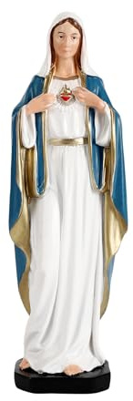 TALPGOD Immaculate Heart of Mary,6 Inch Blessed Holy Mother Virgin Mary Statue Catholic Altar Home Decor,Holy Mother Religious Gift for Mom,Catholic Art Hand Painted Renaissance Sculpture Collection