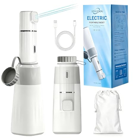 XFDZQQG Elektrische Po Dusche,Portable Bidet Handbrause Mit 450Ml Peri Bottle,2 Druckmodi Tragbares Bidet Für Herren Damen,Hygiene,Babypflege,Intimdusche Wochenbett,Outdoor Wandern