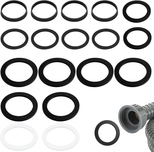 Juego de Juntas para Desagüe, Juntas de Sifón para Fregadero de Cocina 40mm 45mm 56mm, 18 Piezas Juntas de Goma y Silicona para Sifón, Lavabo y Fontanería