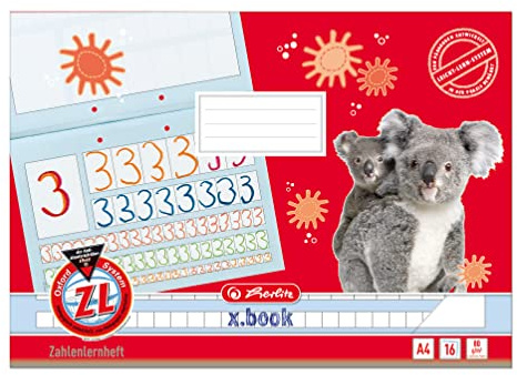 Herlitz 1987585 sifferlärare A4/16 linjär ZL (för 1. skolår) 10-pack motiv sorterad
