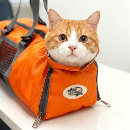 Cinf Cat Restraint Grooming Bag, Anti-Scratch Tool for Nail Trimming