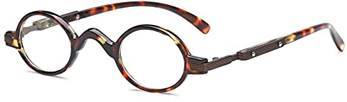 VEVESMUNDO Lesebrillen Herren Damen Retro Runde Klassische Vollrandbrille Arbeitsplatzbrille Vintage Klar Lesehilfe Sehhilfe Brillen mit Sehstärke (1 Stück Schildpatt Lesebrille, 1.5)