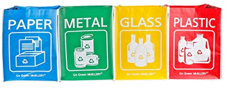 Recycling Bag Recycle Box Bins Waterproof Hook and loop Attachments SR1017 (4Bags)