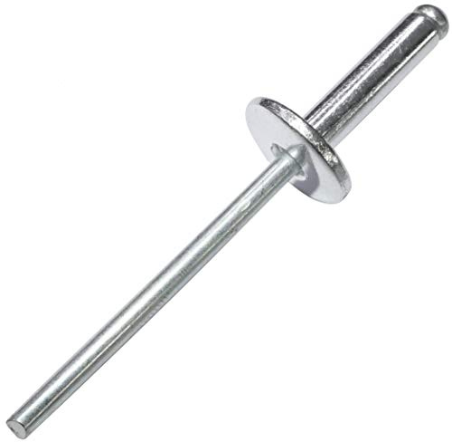 AERZETIX - Uppsättning av 100 blinda nitar Ø4x16mm med 12mm brett huvud - DIN 7337 C - popnit med skaftbrott - i aluminium/stål - C48157