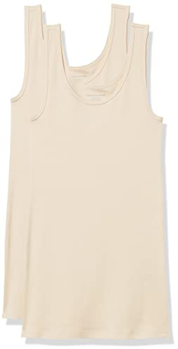 Amazon Essentials Women's Slim-Fit Vest, Pack of 2, Light Camel, L