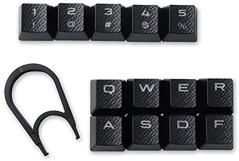 HUYUN Cherry MX Key Switch FPS & MOBA Gaming-Tastenkappen, hintergrundbeleuchtete Tastenkappen, Ersatz für Corsair Gaming-Tastaturen (13 Tasten, Schwarz)