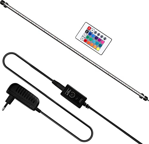 Yakimz LED Acuario de iluminación, 11W Acuario de luz RGB con temporizador, IP67 a prueba de agua, Universal Fit Lámpara de acuario regulable, para el tanque de peces, plantas de acuario, EU Plug
