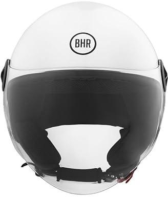 BHR Halvjet 832 mini hjälm, ECE 22.06-godkänd skoterhjälm, lätt och kompakt, perfekt storlek för undersätet, vit, S