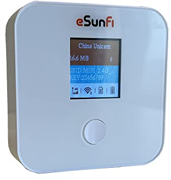 Sunhans eSunFi SHFiEL40 4G LTE WiFi Mobile Hotspot-router, WiFi över Hela Världen, Bärbar Höghastighets-WiFi-hotspot, Inget SIM-kort Behövs, Säkert Trådlöst Nätverk på