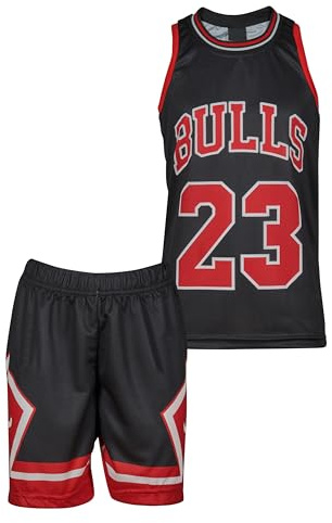 Amdrabola basketboll barn tröja byggsats, svart, kommer med shorts basketfans (176, svart)