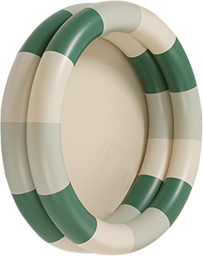 Srliya Aufblasbares Schwimmbad Vintage Aufblasbares Kinderbecken(große Größe-146CM) Familie Niedlicher Stil Verdickter Pool Innen- und Außenbereich Auslaufsicheres PVC-Schwimmbecken (Weiß)