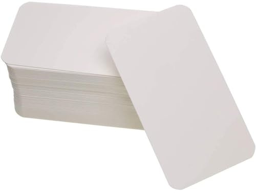 MIETONG 150 Pcs Blank Kraft Cards - 9 x 5.4cm Message Card Word Card Business Cards Gift Tags Paper Cards Doodle Hand-Drawn Note Cards for School, Home,Office Supply (White)