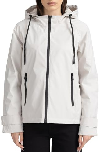 vittorio y Giacca Softshell da Donna con cappuccio Giubbino Leggero Antivento (IT, Testo, XXL, Regular, Regular, BEIGE)