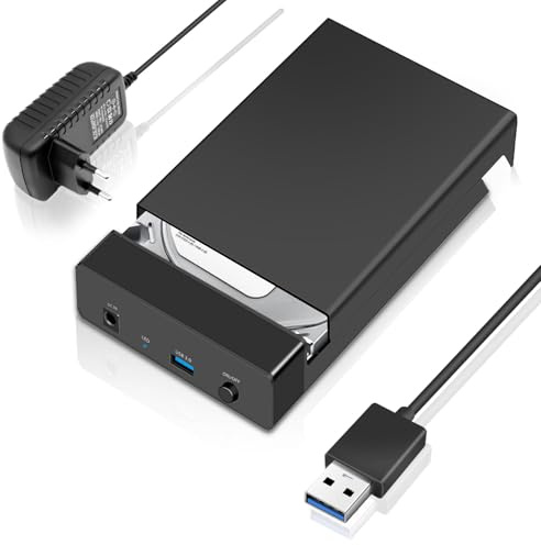 Docking station per dischi rigidi USB 3.0 per dischi rigidi SATA da 2,5 e 3,5 SATA HDD Dock esterno con UASP, supporta fino a 16 TB, Plug & Play, 5 Gbps, con alimentatore e cavo dati, per Windows/Mac