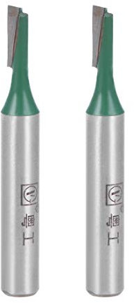 sourcing map Router Bit 1/4 Shank 1/8 Cutting Dia Single Straight Flute Carbide for Woodworking Carpentry Milling Cutter Tool Green 2pcs