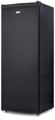 Commercial Cool Upright Freezer, Stand Up Freezer 6 Cu Ft with Reversible Door, Black