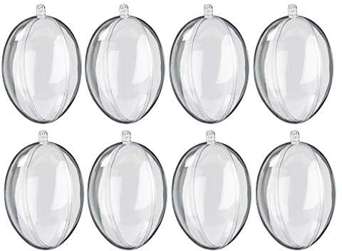 Ideen mit Herz Acryleier | zum Befüllen & Aufhängen | je 8,7 cm x 5,8 cm | transparent | 8 Stück