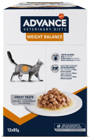 Advance Veterinary Diets Weight Balance - Comida Húmeda Para Gatos: Multipack 12 bolsitas de 85g