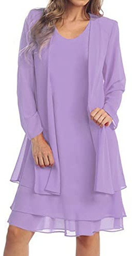 Cocila Boho Chic Dresses Maniche Lunghe da Donna in Chiffon con Cuciture nel Lungo Abito a Due Pezzi Abito Battesimo Maniche Lunghe