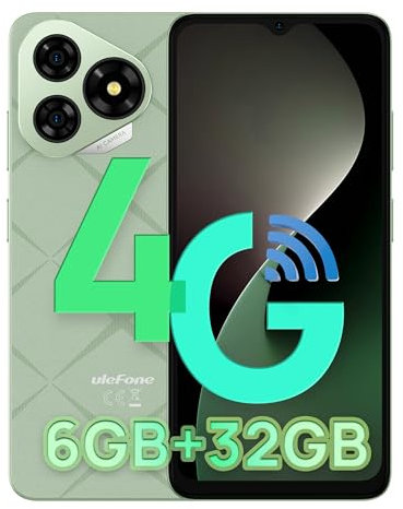 Ulefone Note 19 Telefonos Moviles Libres Android 14, 6.56“ Pantalla HD+, 6GB RAM+32GB ROM/TF 512GB Telefono Movil, Batería 5000mAh, Cámara 8MP Móvil, Smartphone 4G Dual SIM/Face ID/OTG/GPS