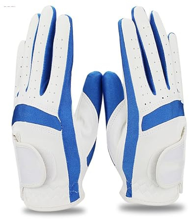 Guante Golf 1 par de guantes de golf for niños, mano izquierda y derecha, tela transpirable, paño cómodo, 2 colores, guantes de golf for niños, suministros de golf Guantes Golf(1 Pair Blue,Medium)