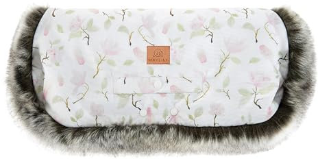 MayLily - Winter-Kinderwagen Hand Muff - Kinderwagen Handwärmer - Handschuhe - Handmuff - Kinderwagenmuff Atmungsaktiv - Wasserfest - Winddicht - Universalgröße - (Magnolia)