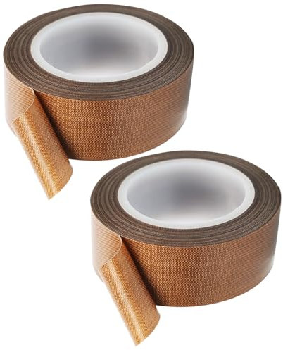 2 Piezas Cinta Adhesiva De Alta Temperatura 20mm X 10m Cinta De Alta Temperatura Cinta Para Selladora Vacio Continua Cinta De Sellado Sin Juntas Banda Cinta Teflon Adhesiva Para Máquina De Sellado