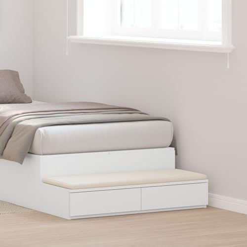Gecheer Cassetti per Letto Bianco 80x36,5x16,5 cm in Legno Composito,Cassetti da Letto,Cassetti sotto Letto,Cassettoni sotto Il Letto,Cassettoni Sottoletto,P866923
