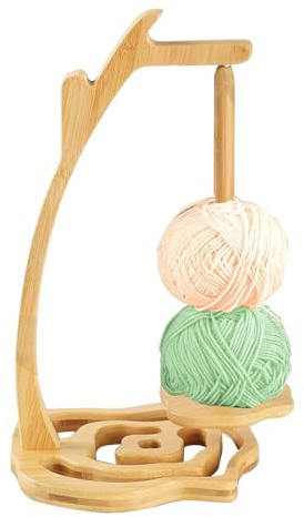 Desenrollador de Lana,Rotación de 360° Soporte Lana Giratorio Soporte Magnético para Ovillos de Lanas,Soporte Para Rollos de Lanas de Madera para Accesorios de Ganchillo y de Punto