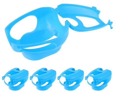 IMIKEYA 5 soportes de plástico para palomas para una alimentación segura por inyección y una restricción fiable, accesorios ligeros de color azul adecuados para el cuidado diario y soporte de palomas