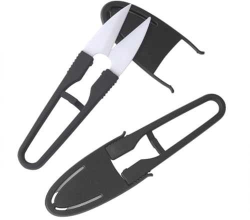 VILLCASE Forbici da Ricamo a Forma di U Forbici Anti-ruggine con Lama in Ceramica e Copertura in Plastica per Taglio Filo Pesca e Lavoro a Mano