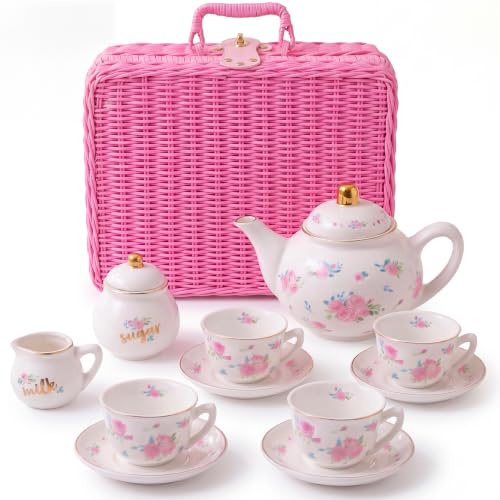 Giggle & Honey® Floral Porcelain Tea Set for Girls