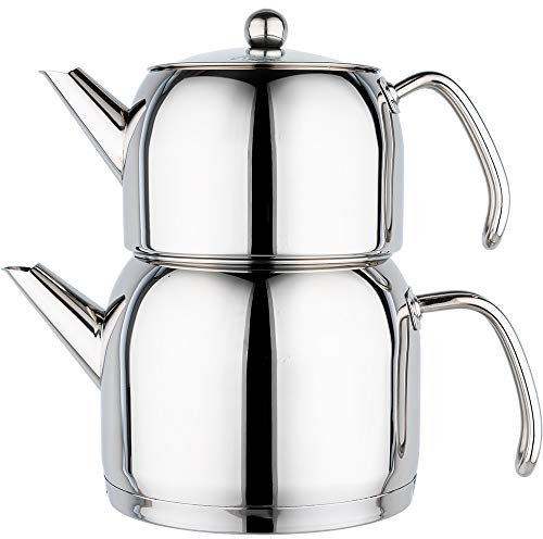 Almina Teekocher Silber 2,2 Liter A-205 18/10 Edelstahl Induktion - Almina Çaydanlık 2.2 Litre Gümüş