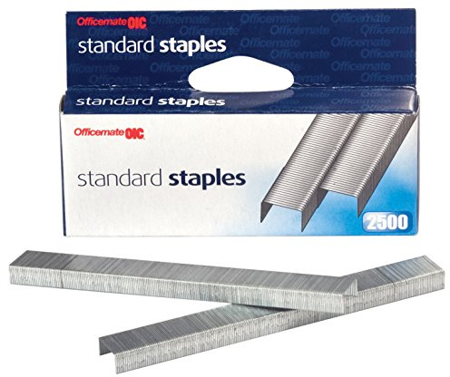 Officemate Full Strip Standard Staples 20 Sheet Capacity, 2500 in Box with Peggable Hanger (91916)