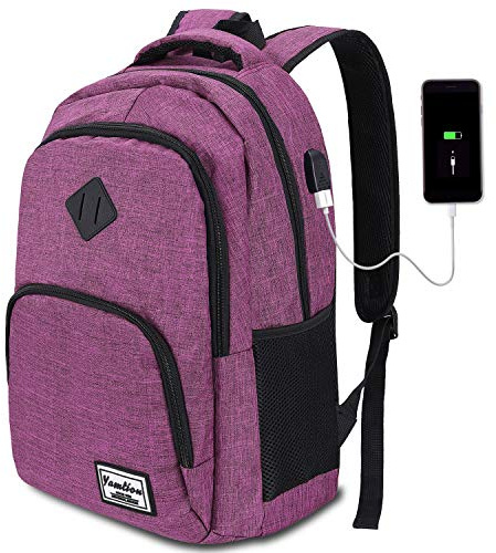 YAMTION Schulrucksack für Damen and Mädchen,Laptop Rucksack mit 15.6 Zoll Laptopfach für Schule Arbeit Reisen